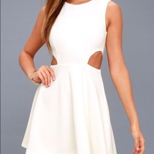 White dress with side cutouts